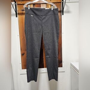 Alfani tummy control charcoal grey pull stretchy on trouser style work pants